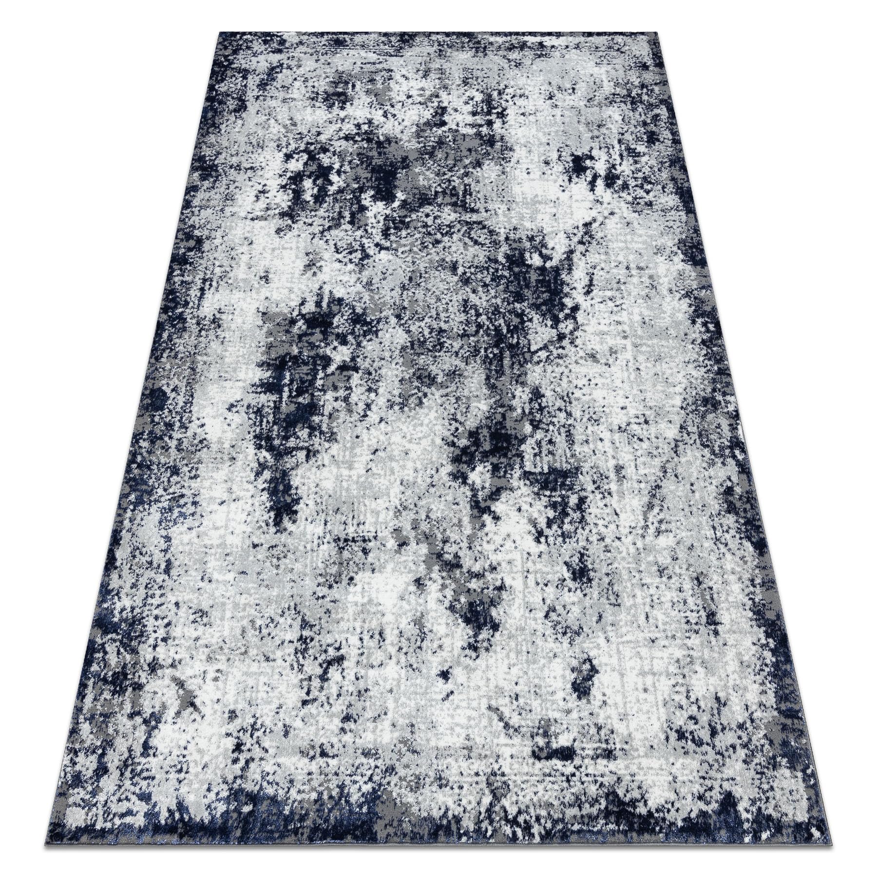 Tapis abstrait moderne 160x220 cm pour illuminer un salon sombre avec du bleu