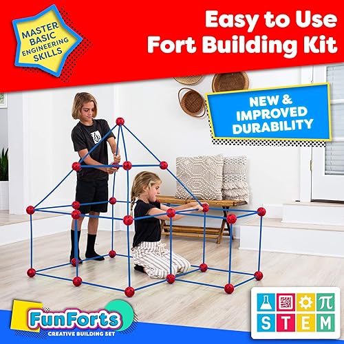 Miniatura 2 de Power Your Fun Fun Forts Tienda para Niños - Kit de Juguetes STEM para Construcción de Fuertes de 81 Piezas, Kit de Juguetes de Construcción Tienda
