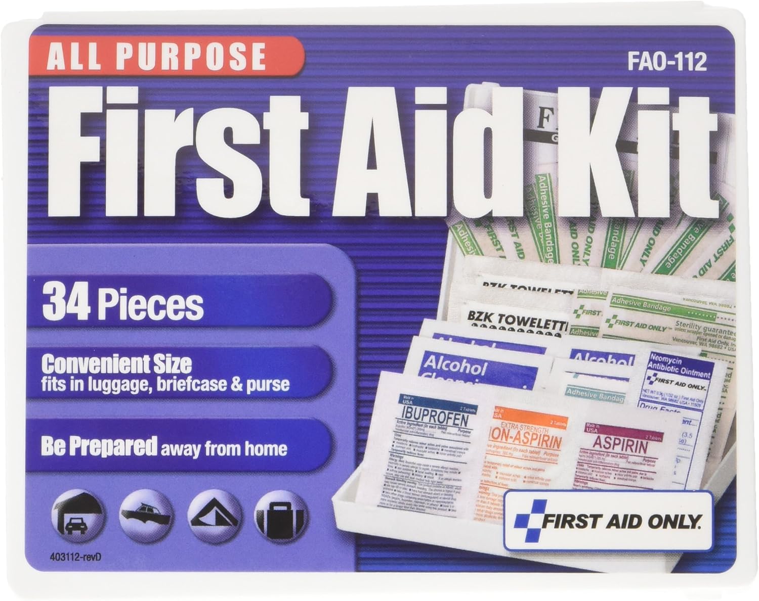 34-Piece All-Purpose First Aid Kit by First Aid Only 34-Piece All-Purpose First Aid Kit by First Aid Only