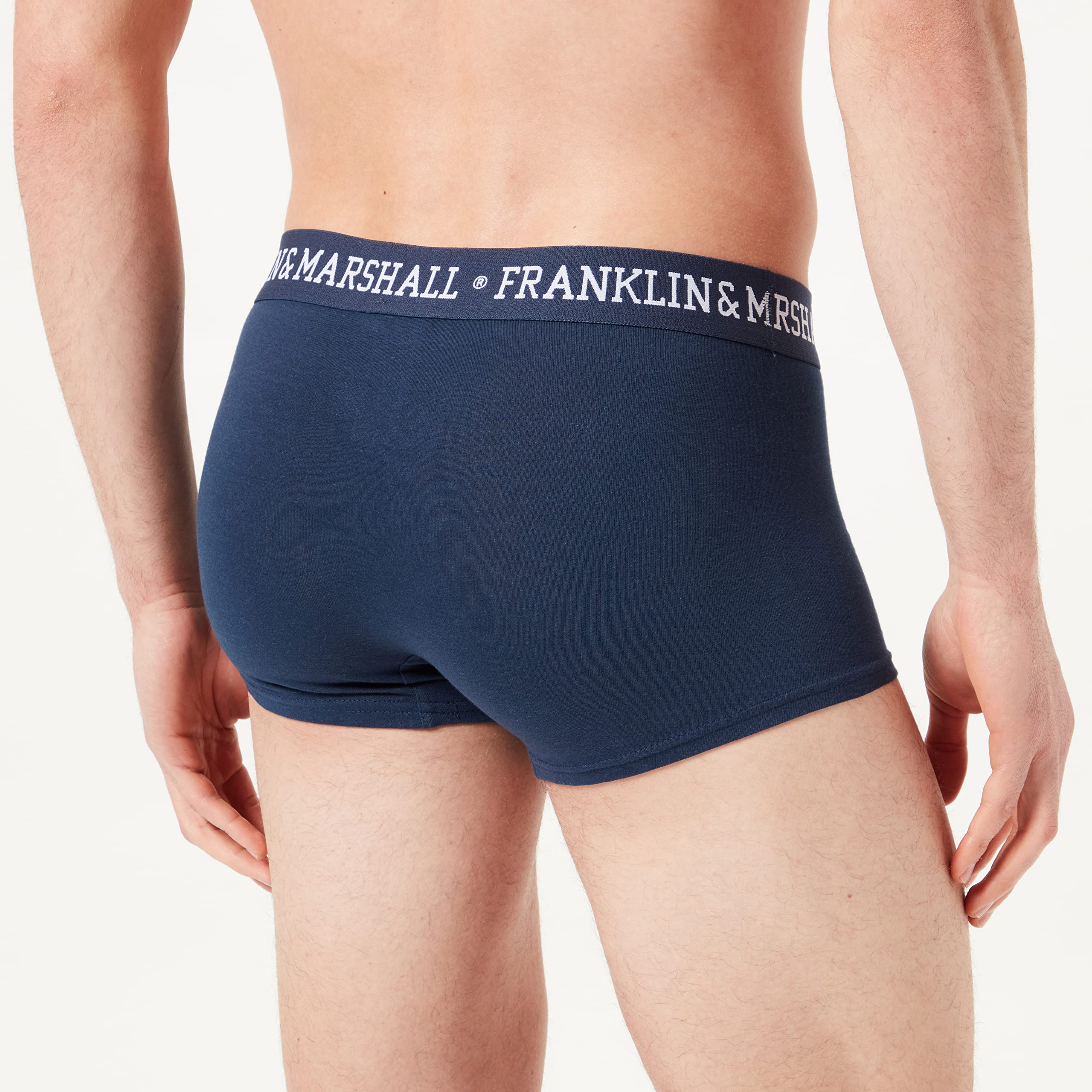 Franklin & Marshall Herren Boxershorts, Blau/Weiß, I101290, Gr. XL