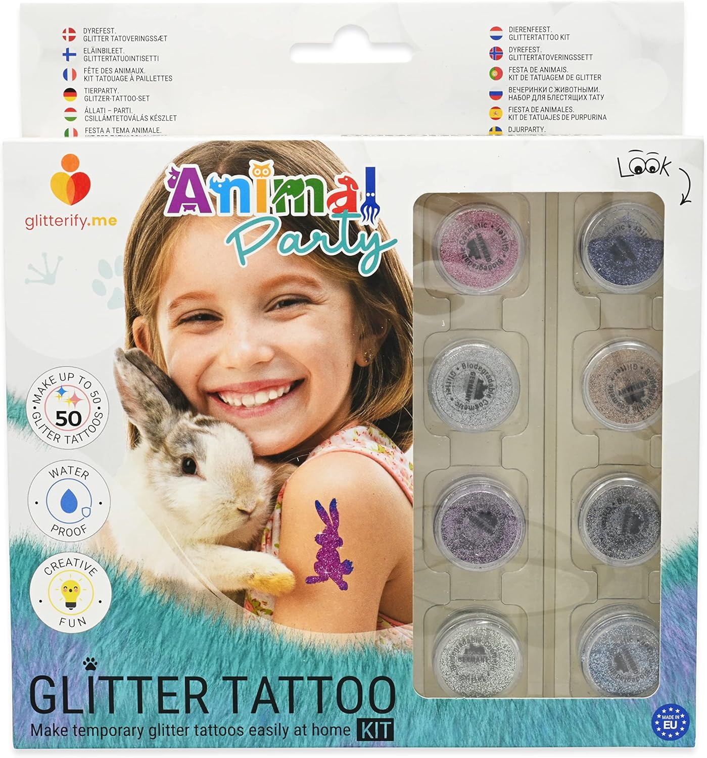 Animal party Glitter tattoo kit Cosmeticgrade biodegradable glitter, Made in the EU BigaMart