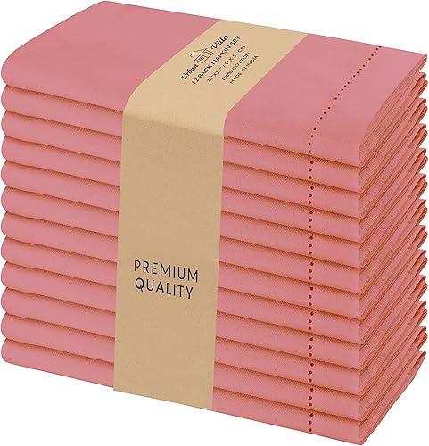 Miniatura 28 de Urban Villa - Juego de 12 servilletas de tela de 50 x 50 centímetros 100% algodón, servilletas lavables, duraderas, reutilizables y absorbentes