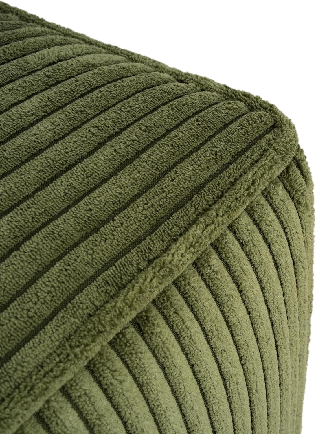 Christopher Knight Home Kyle Corduroy Woven Upholstery Square Ottoman, Living Room Sofa Ottoman with Wood Frame, Comfy Seating Experience with Dense Foam Padding, Non-Marking Foot Caps, Olive Green
