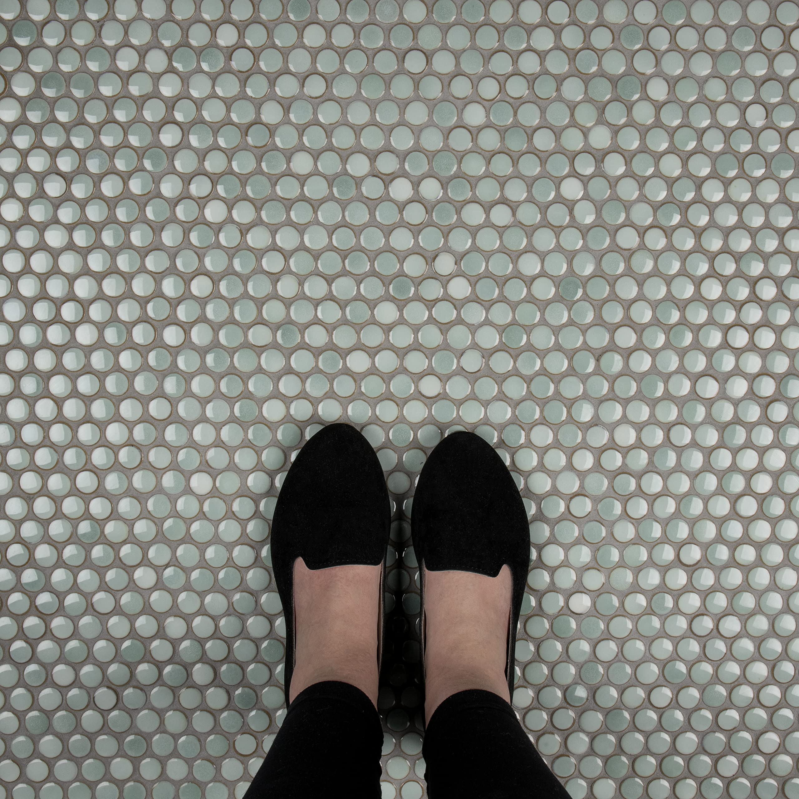 Penny ミントグリーン Merola Tile Hudson Penny Round Mint Green 11-7/8