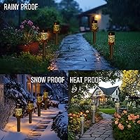 Vista 5 de Dazzle Bright Solar Pathway Lights Outdoor, 12 Pack LED Warm White Waterproof Solar Powered Landscape Lights for Walkway Driveway Lawn Patio Yard