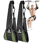 DMoose Fitness Hanging Ab Straps for Pull Up Bar & Core Strength Training - Exercise Straps for Ab Swing & Leg Raises, Hang Bar Strap with 2 Steel Carabiners - Abs Equipment for Home (Military Green)