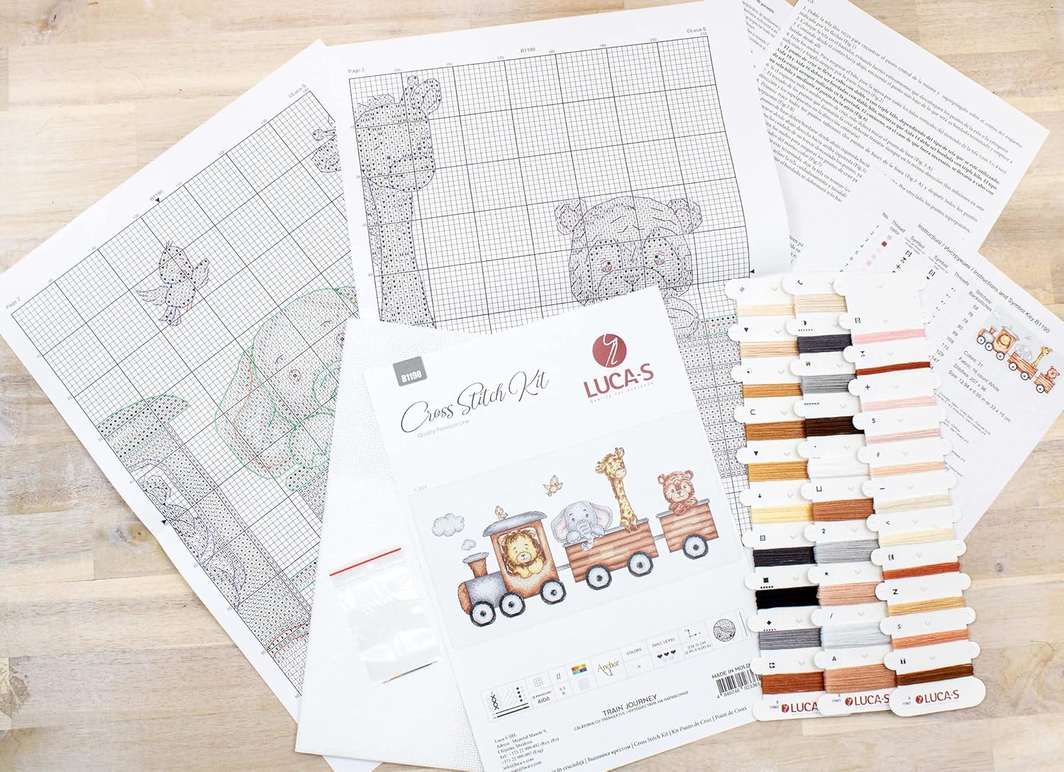 Luca-S Cross Stitch Kit Gold - Train Journey, B1190