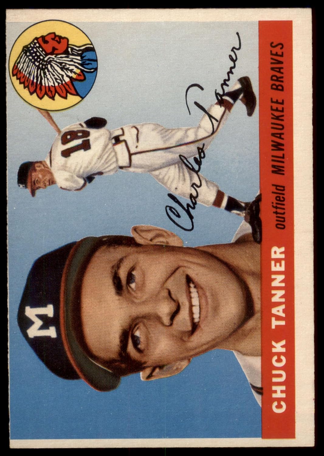 1955 Topps #161 Chuck Tanner Milwaukee Braves (Baseball Card) VG Braves