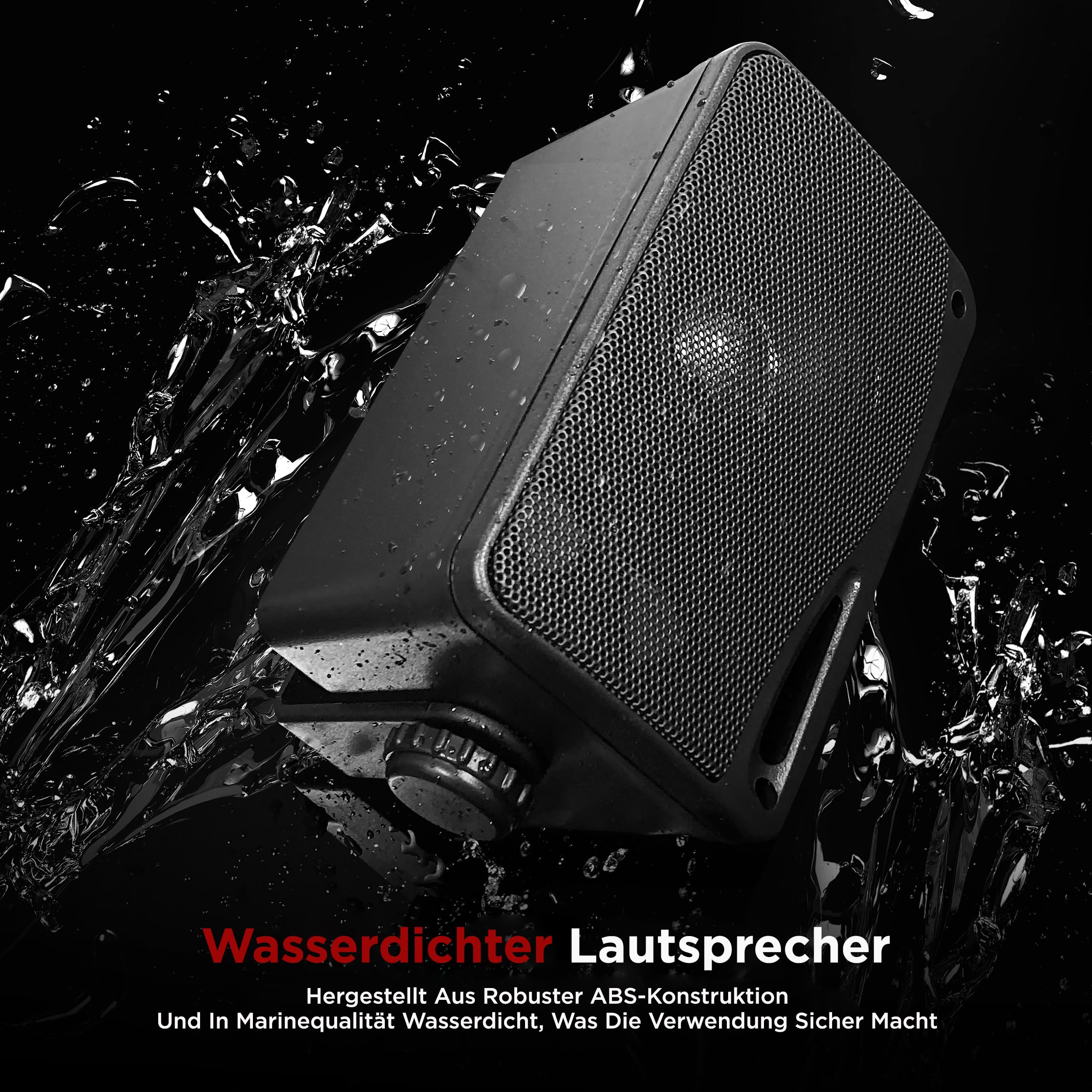 Pyle Aussenlautsprecher 3.5" Schwarz – 200W Wandlautsprecher wetterfest für Außenbereich Marinegeeignet Indoor & Outdoor Kompakte Bauweise Ideal für Terrasse Garten Boot