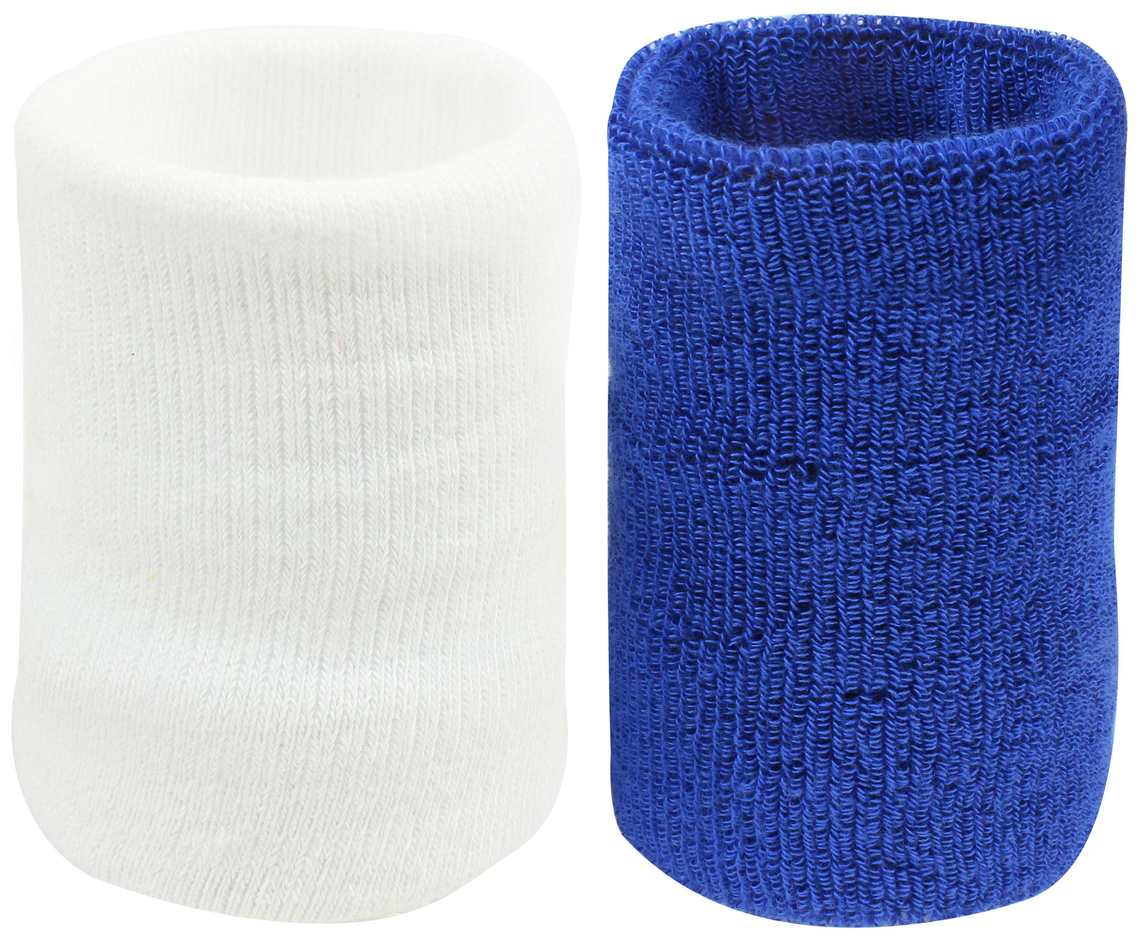 Neska Moda Unisex White and Navy Pack of 2 Cotton Wrist Band-image-40