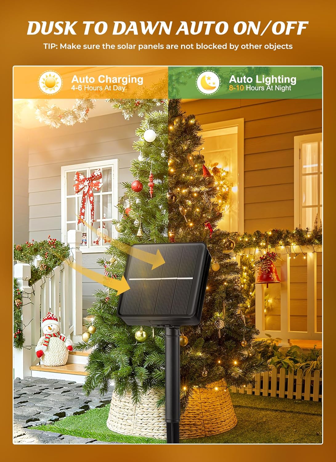 Brightown 2 Pack Solar String Lights Outdoor Waterproof, 80FT 200 LED Solar Powered Christmas Lights with 8 Modes, Auto On/Off, Patio Lights for Outside Tree Garden Balcony Party Decor (Warm White)