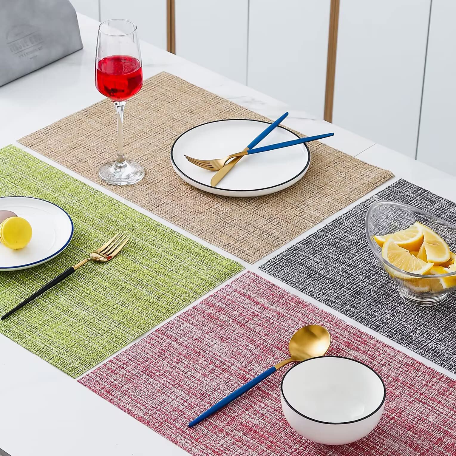 6er Set Rutschfeste Tischsets – Abwischbar, Hitzebeständig Bis 85°C, Größe 45x30 Cm