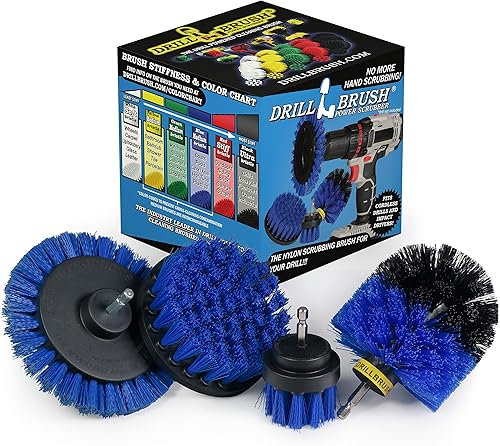 Miniatura 9 de Juego de cepillos de cerdas de nailon rígido rojo para limpieza al aire libre, herramienta versátil para grietas para garaje, cubierta