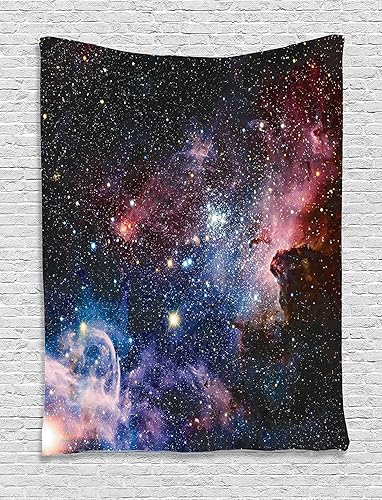 Miniatura 34 de Ambesonne Tapiz vintage, auto viejo frente a un edificio abandonado en La Habana, paisaje urbano cubano, colgante de pared ancho para dormitorio,