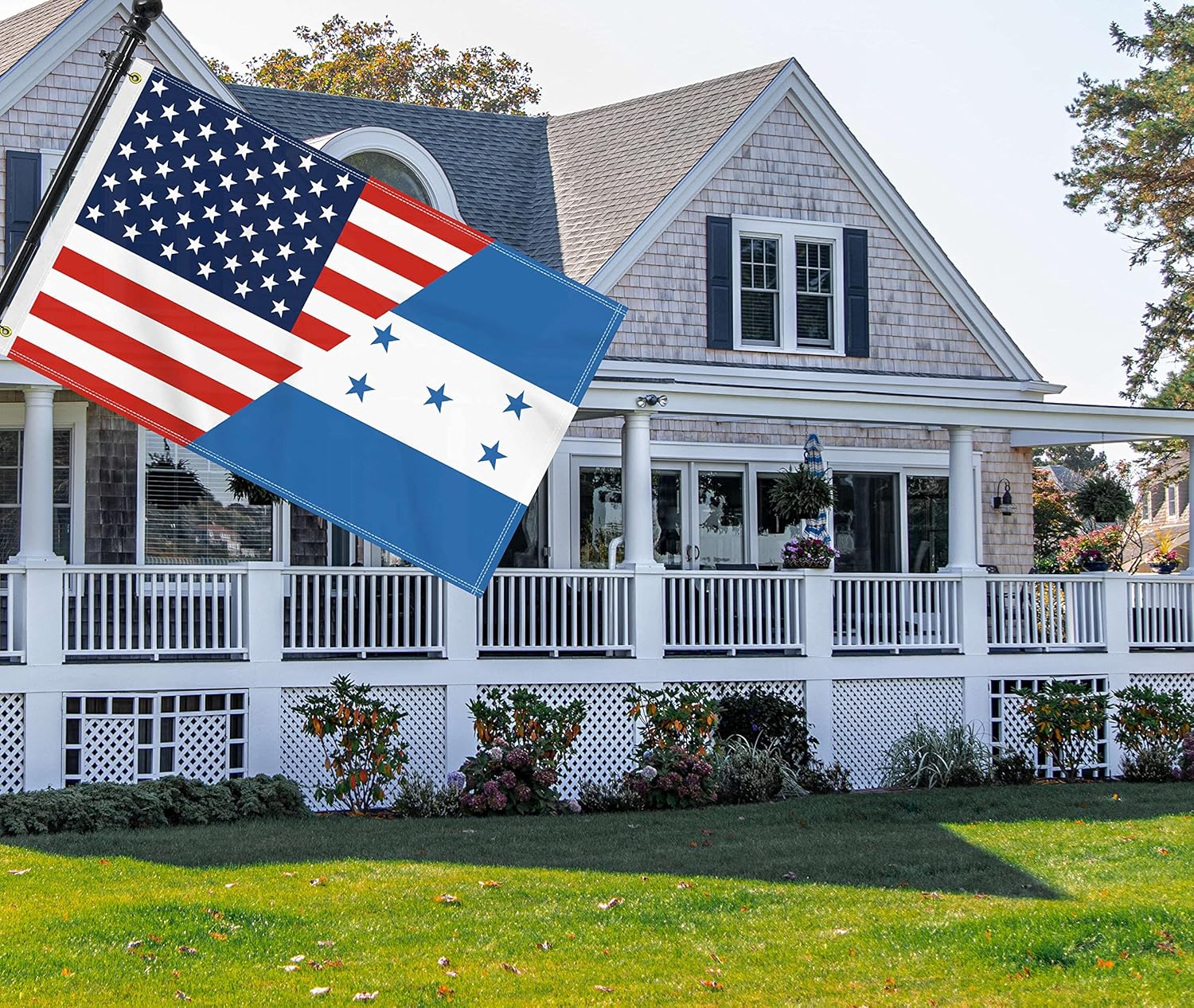 3×5 FT USA Honduras Flag, Large 150D America Honduran Outdoor Banner,Double Side Printing Decor For Patio Garden With Brass Gromment - Image 4