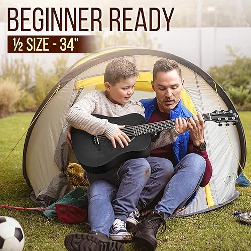 Miniatura 3 de Pyle Kit de inicio de guitarra acústica de 6 cuerdas para principiantes paquete de guitarra Acustica con cuerpo cortado juego de cuerpo para