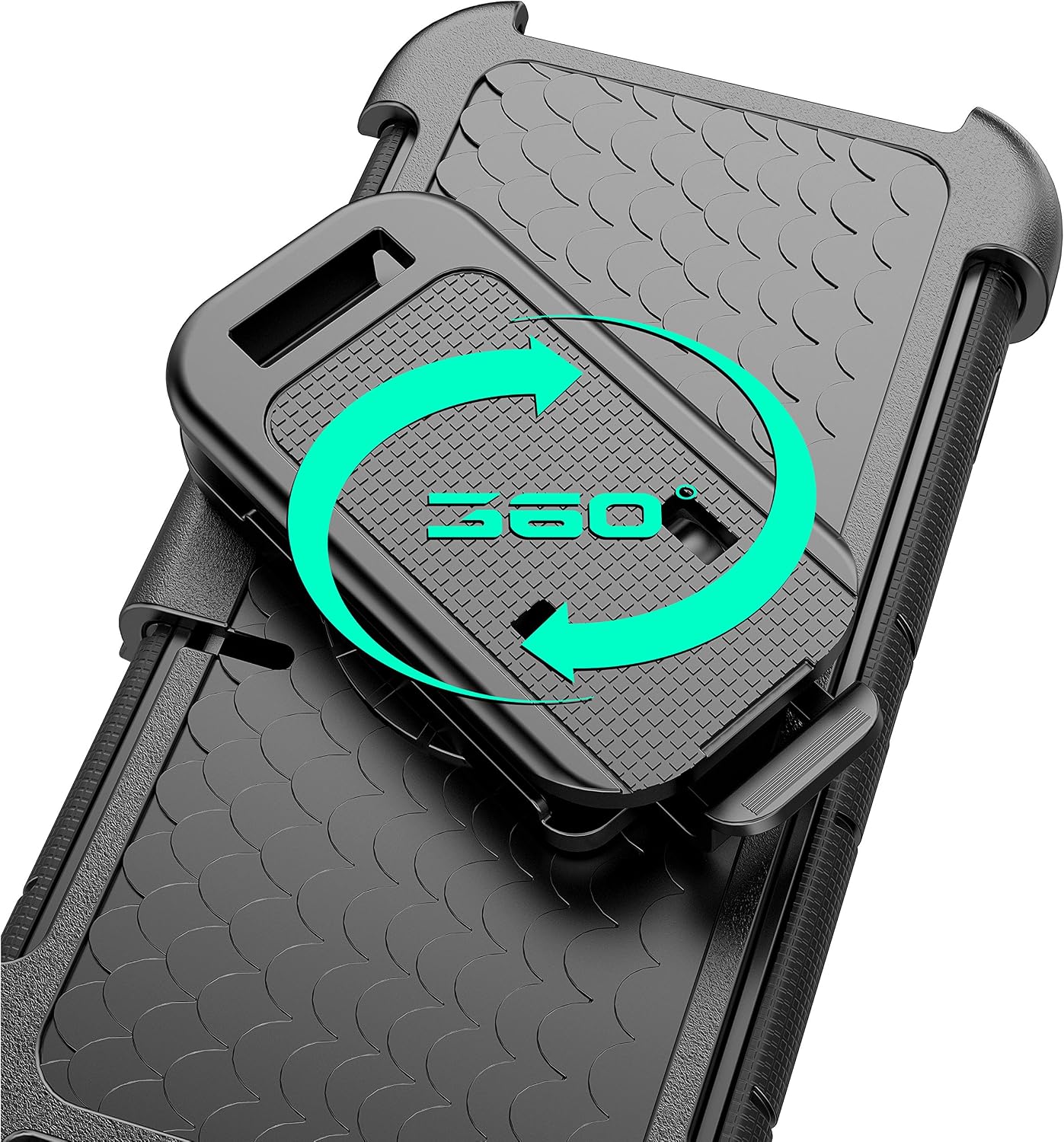 iPhone 6S Plus case, Kaptron (TM) hybrid dual layer combo armor defender protective case with kickstand and belt clip for iPhone 6S Plus / 6 Plus (Black)