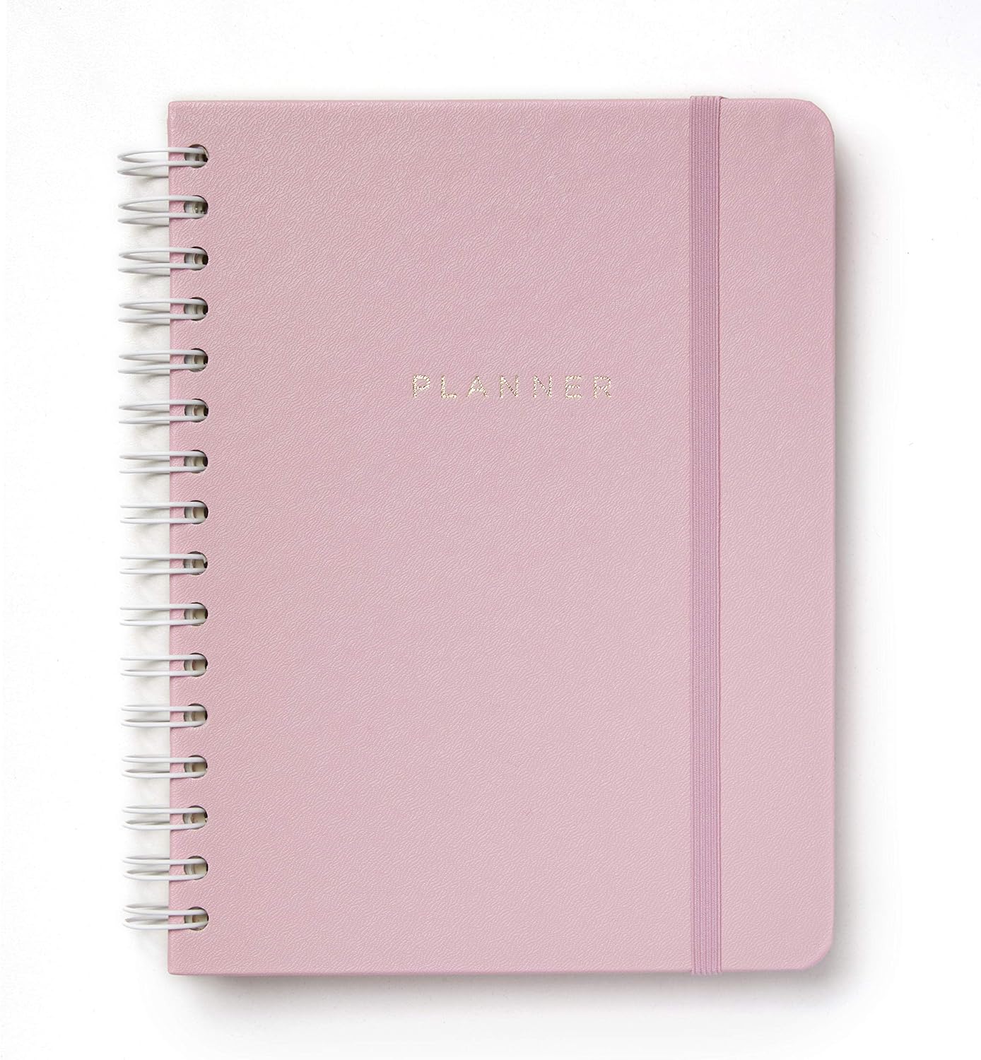 Planner Wire-o Pastel, Rosa, Mensal e Semanal, 96 Folhas, Papel Pólen 80g/m², Tamanho A5 (Grande)