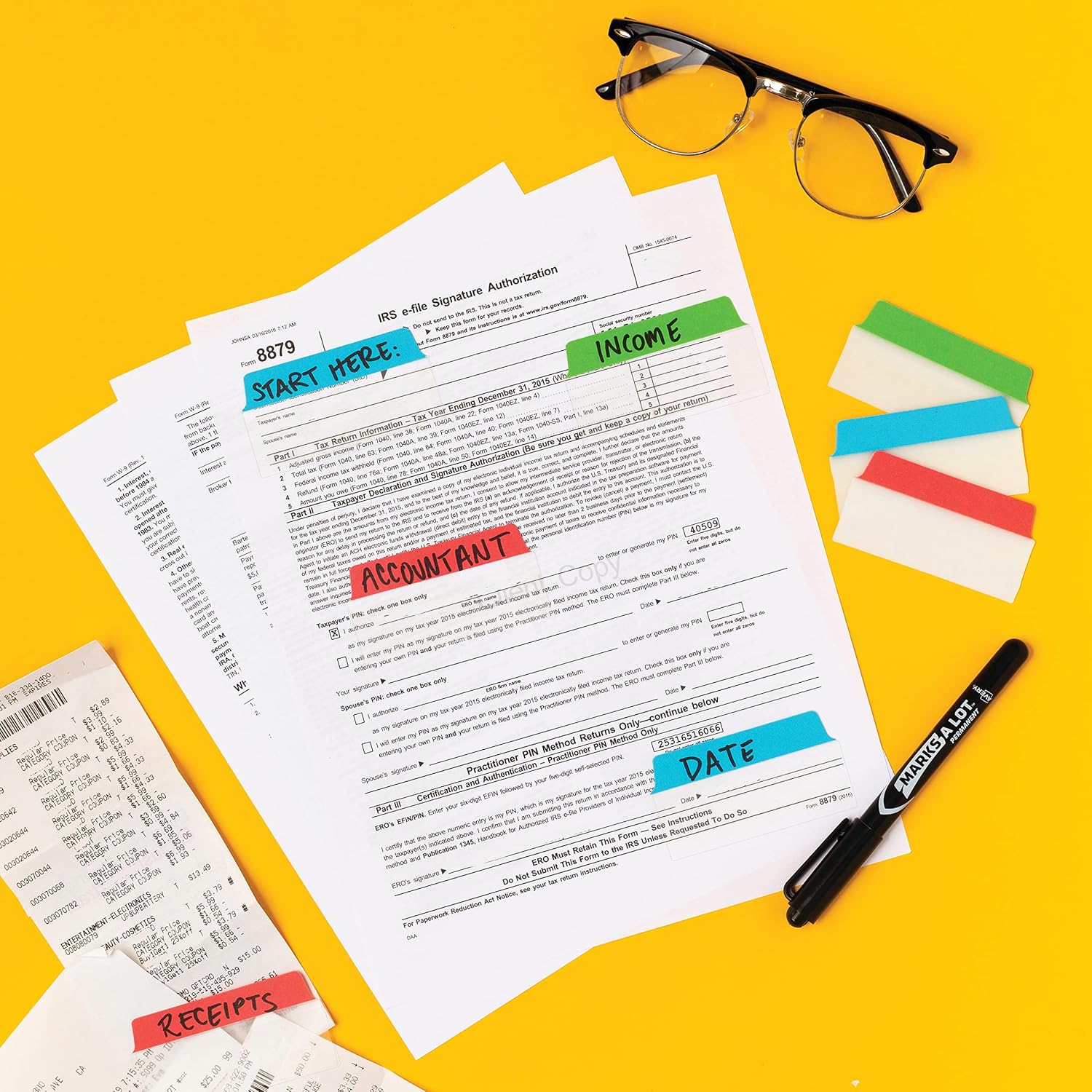 Avery Ultra Tabs Repositionable Filing Tabs, Two-Side Writable Index Tabs, 3" X 11/2", Assorted Primary Colours, 24 Tabs Per Pack (74775)