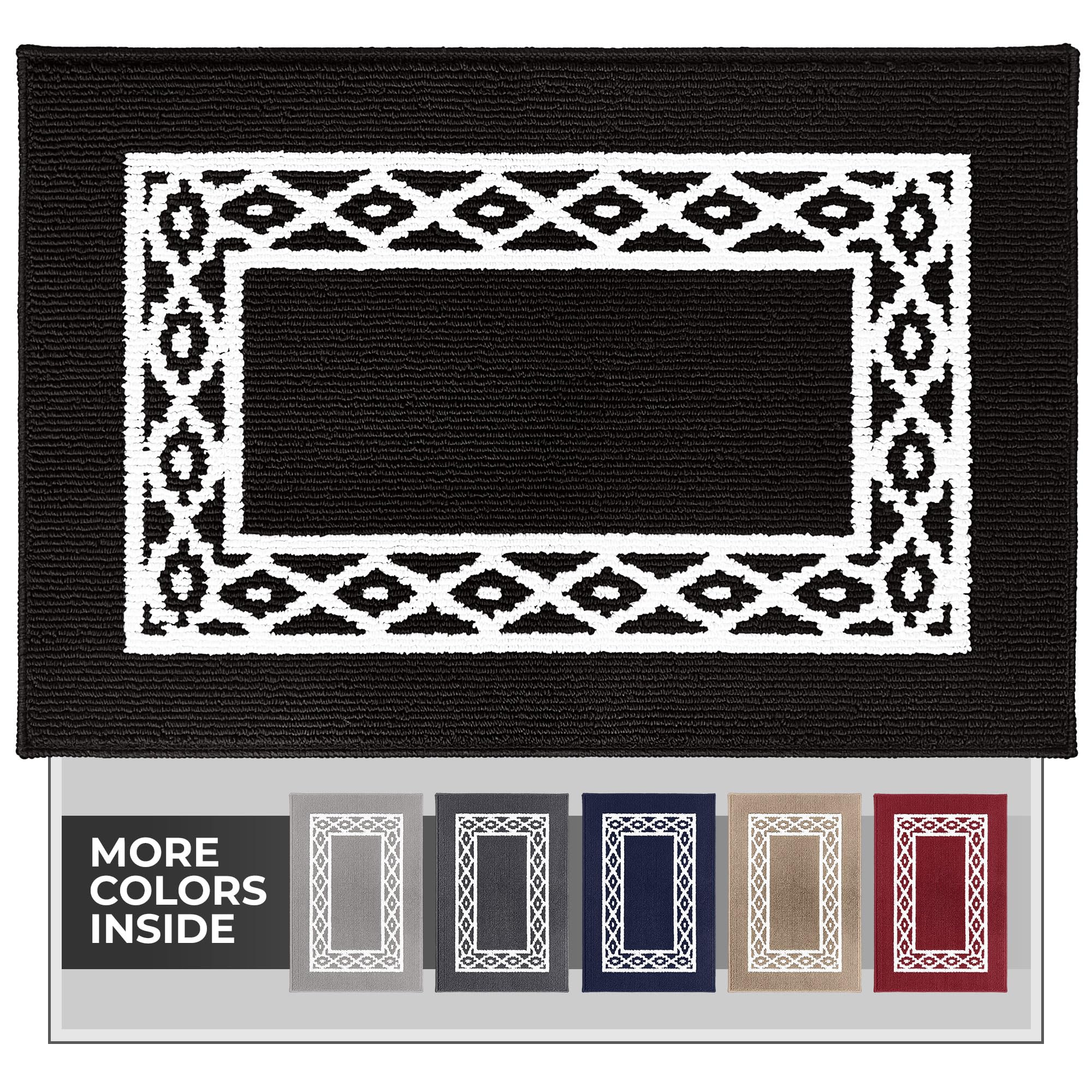 RugMast Premium Quality Polypropylene Indoor Door Mat - Beautiful Design with Non-Slip Backing, Washable & Low Profile Doormat - Ideal for Entryway