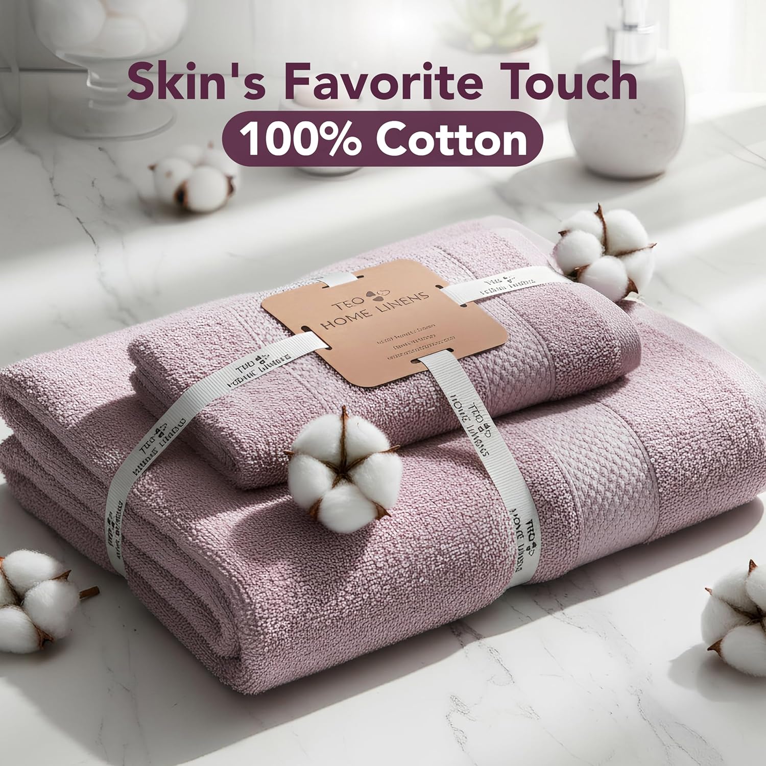 ASSOS Elegant Bathroom Decor Set: Includes Face Towels - Perfect Apartment Essentials and Bathroom Accessories. (10 Pieces) Face Towels (Old Rose)