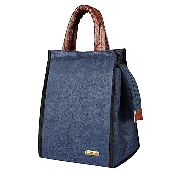 LOREM Casual/Formal Linen Textured Insulated Tiffin Bag/Lunch Bag for Men & Women Office, College & School Waterproof Lunch Bag