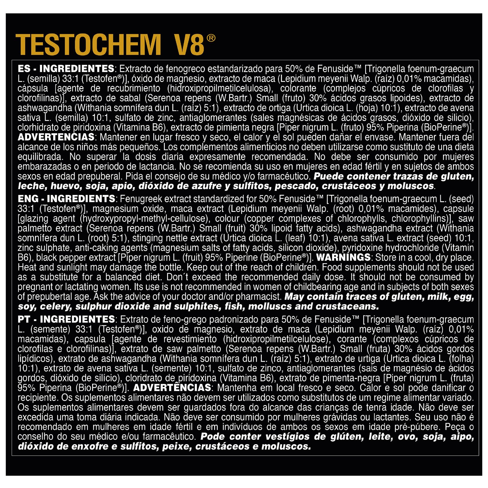 HERO TECH | TESTOCHEM V8 90 Cáps. | Aumentador de testosterona | Aumento de fuerza y energía | Ingredientes 100% naturales