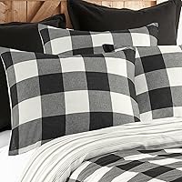 Vista 6 de Levtex Home - Camden Black Comforter Set - Twin/Twin XL Comforter (68x88in.) and 1 Standard Sham (20x26in.) - Buffalo Check Design - Black/White
