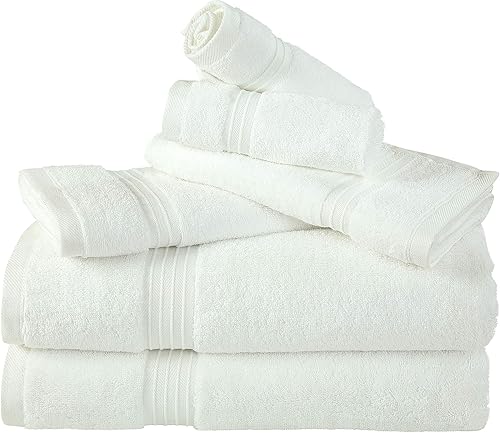 Miniatura 6 de Bliss Casa Juego de 6 toallas 2 toallas de baño, 2 toallas de mano y 2 toallas de baño, 100% algodón peinado de secado rápido, altamente