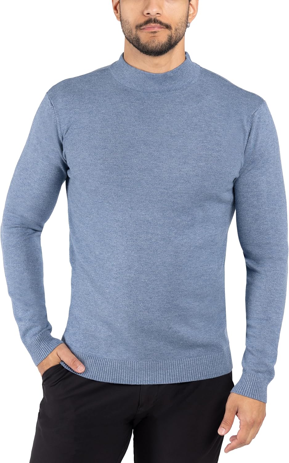 X RAY Mens Mock Neck Sweater, Soft Slim Fit Pullover Top, Basic Mock Neck Sweater for Men