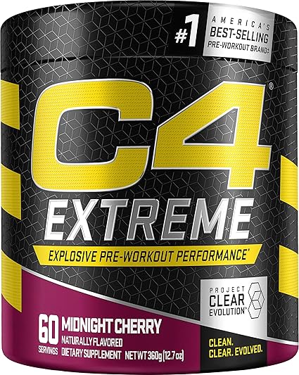 Amazon Com C4 Extreme Pre Workout Powder Midnight Cherry Preworkout Energy Supplement For Men Women 200mg Caffeine Beta Alanine Creatine 60 Servings Everything Else