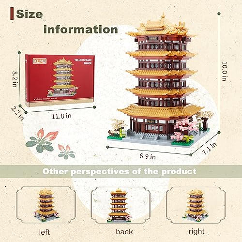 Miniatura 5 de COZYMASS Chinese Ancient Architecture - Juego de bloques de construcción de micro bloques de construcción, torreta del palacio, juego de