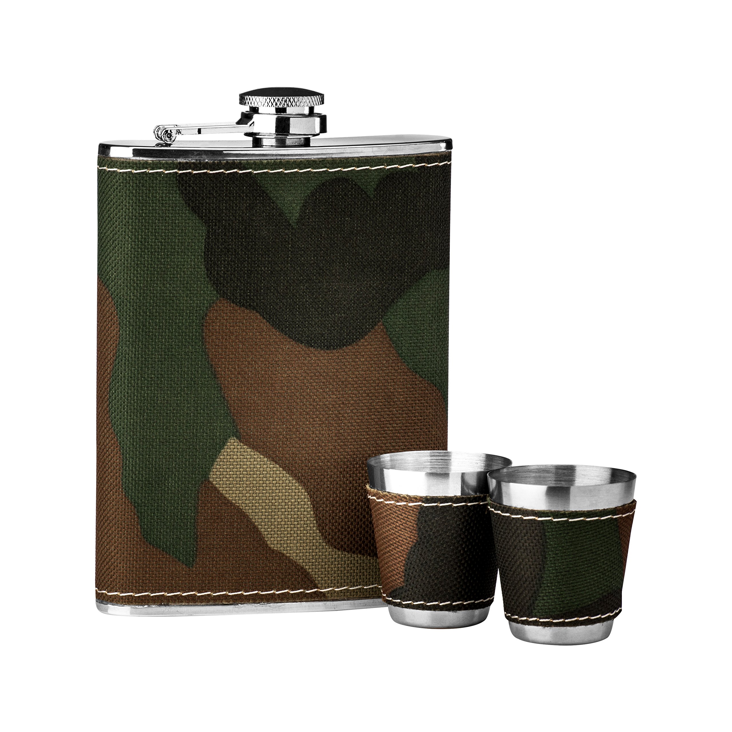 Auden Camouflage Hip Flask and Shot Glasses Set - Assorted