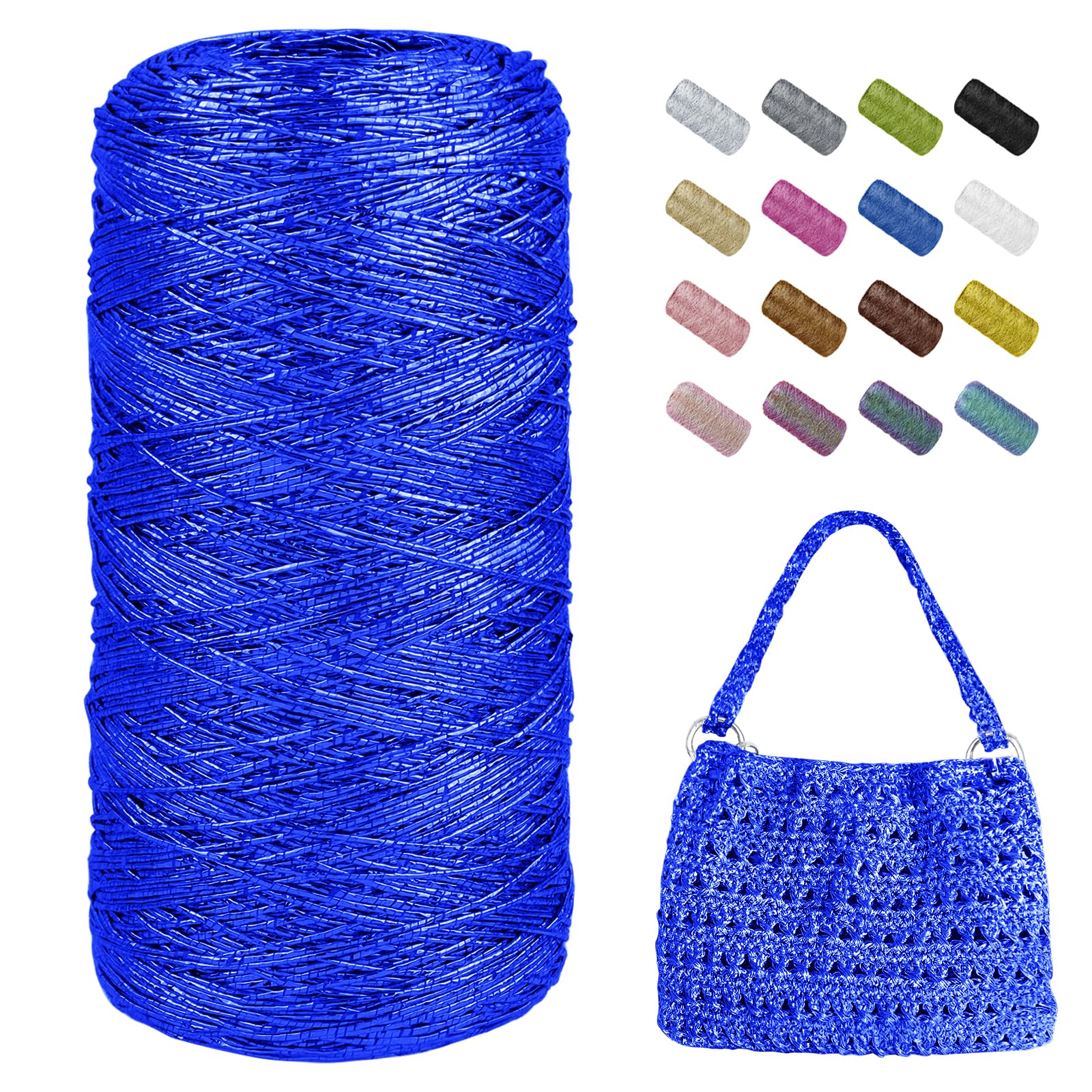 Uiopa Metallic Macrame Cord 1mm x 480m, Royal Blue Glitter Yarn for Crocheting Bags, Polyester Cord Sparkle Macrame Yarn for Crocheting Pendants, Home Decor, DIY Crafts