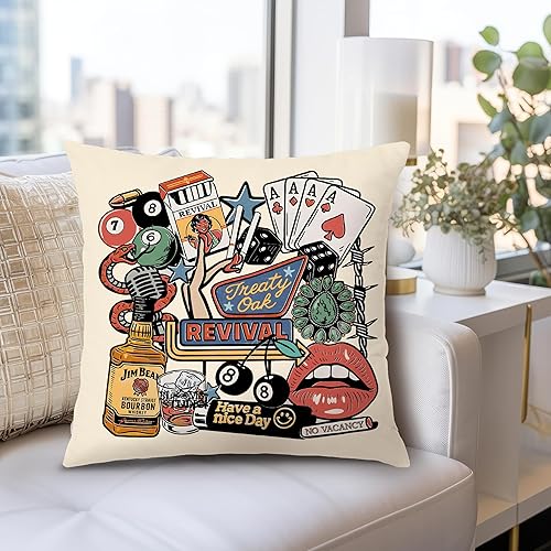 Miniatura 6 de Fundas de almohada Funky Retro Y2K Boho Western de 18 x 18 pulgadas de doble cara, decoración de habitación de vaquera, decoración de habitación