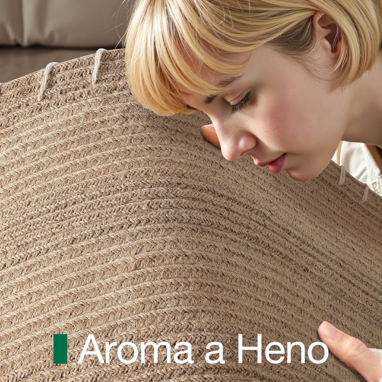 LUMI Felpudo de Yute Tejido a Mano para Entrada, Antideslizante y Duradero, para Suelos Duros, para Casa, Patio, 60x90 cm