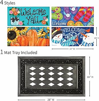 Amazon.com : Evergreen Sassafras Doormat Insert Bundle & Tray Set Amazon.com : Evergreen Sassafras Doormat Insert Bundle & Tray Set