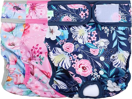 Miniatura 1 de wegreeco Pañales lavables y reutilizables para perros, paquete de 3, pañales para cachorros y perritos pequeños, pañales para hembras