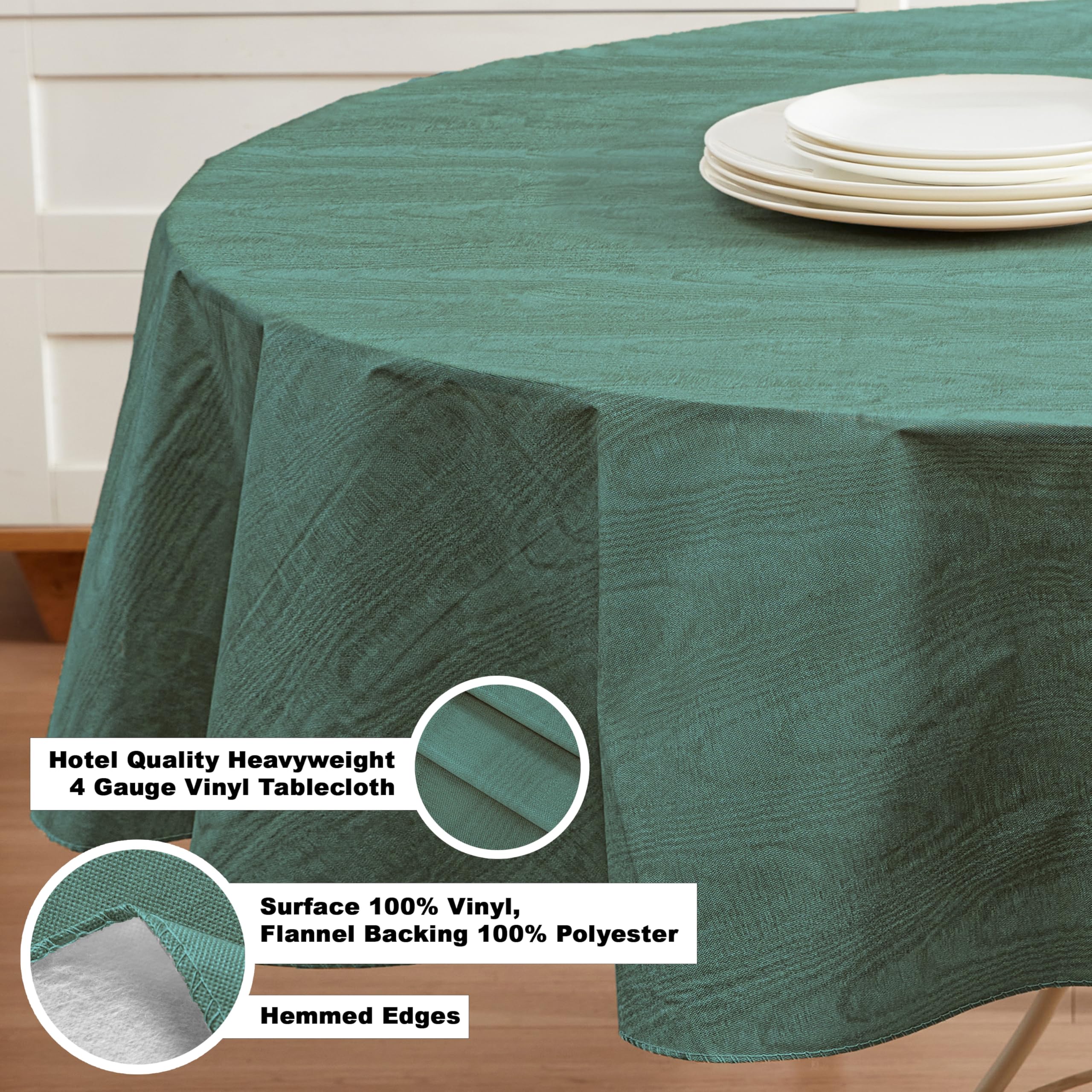 Newbridge Tovaglia In Vinile Con Retro In Flanella – Ovale 152x213 Cm, Motivo Sand Dollar Ikat, Facile Da Pulire