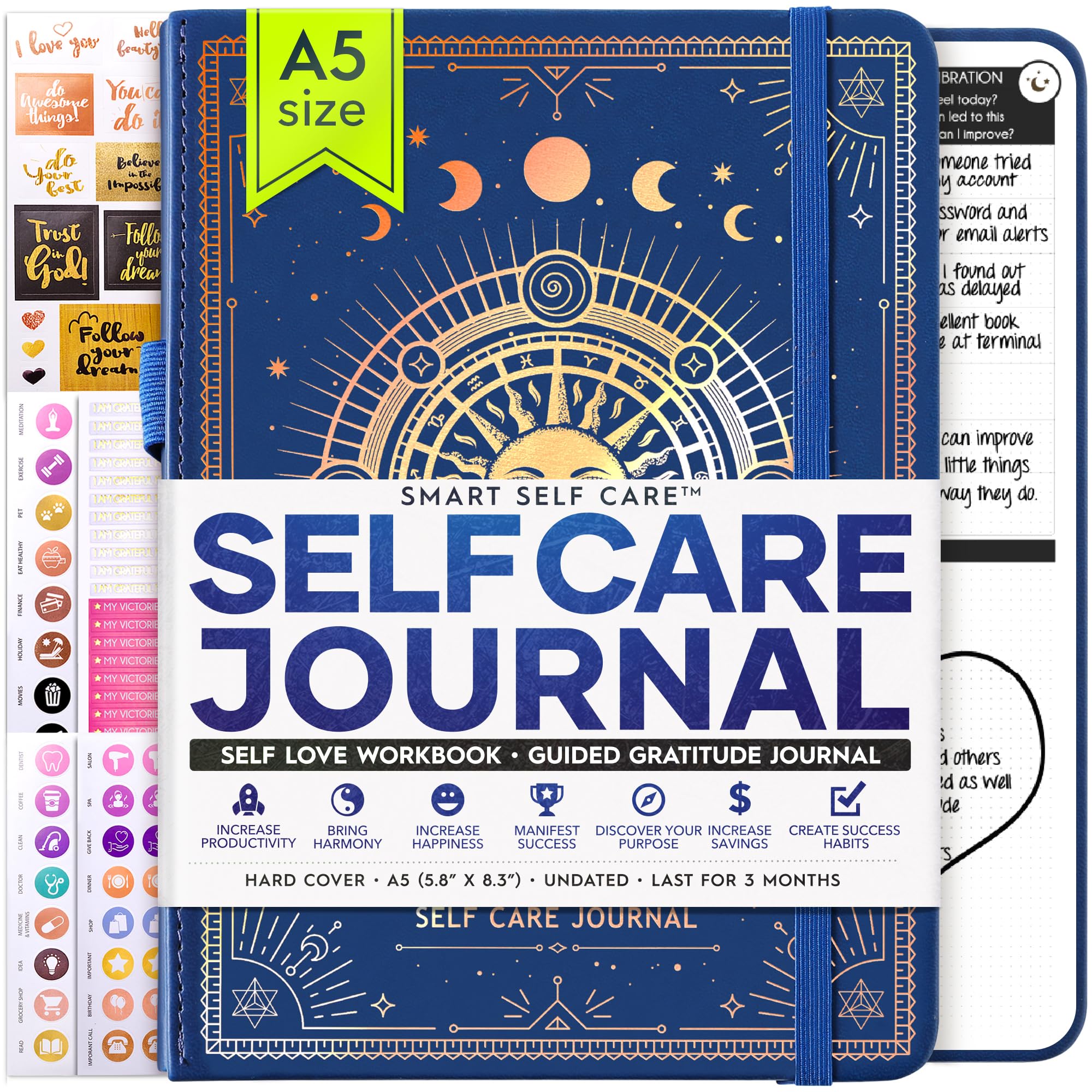 Self Care Journal - a 5 Minute Journal, 90 Days Planner Creating Your Dream Life, Manifestation Journal, Vision Board, Guided and Gratitude Journal