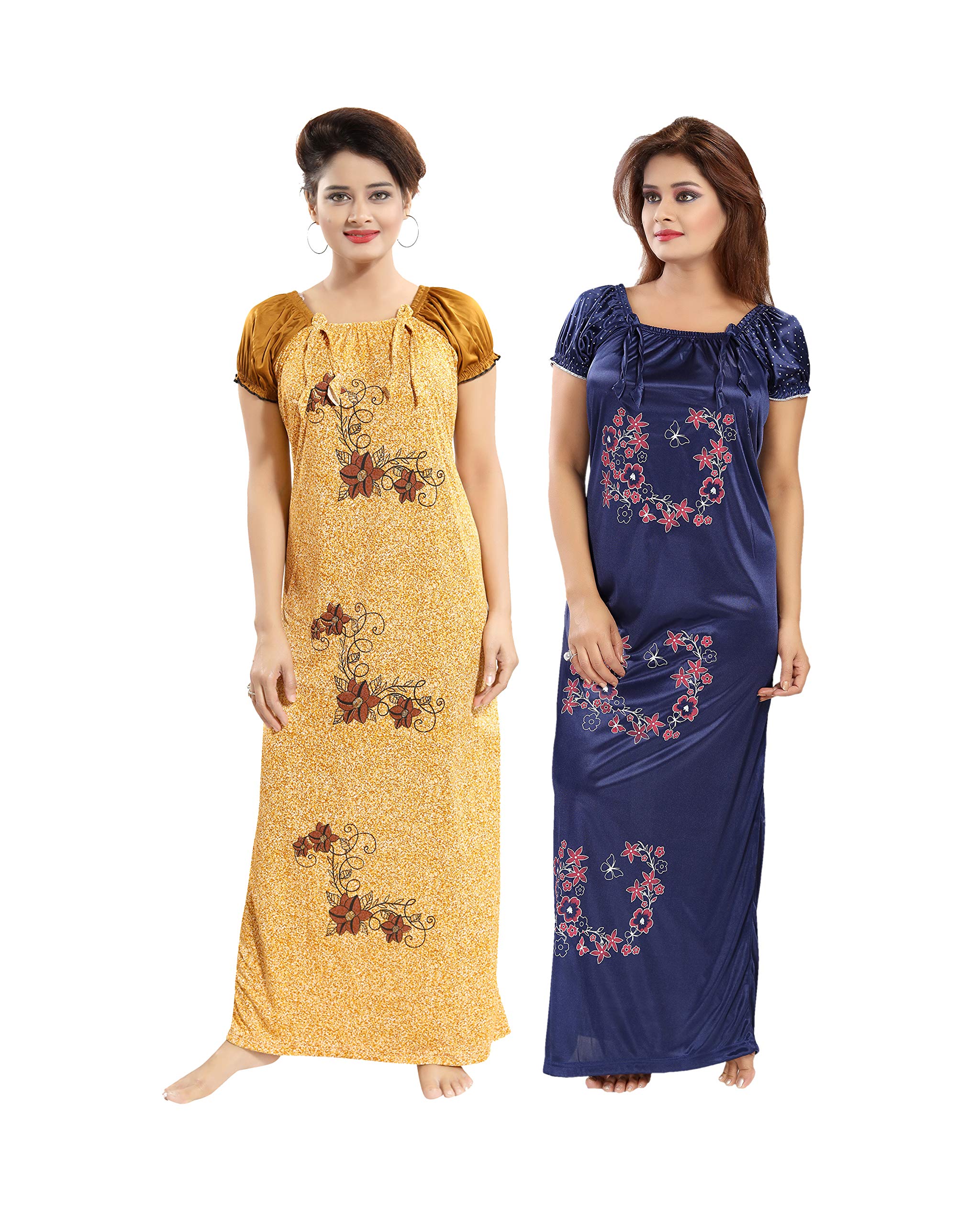 Shopping StationWomen Satin Maxi Nighty