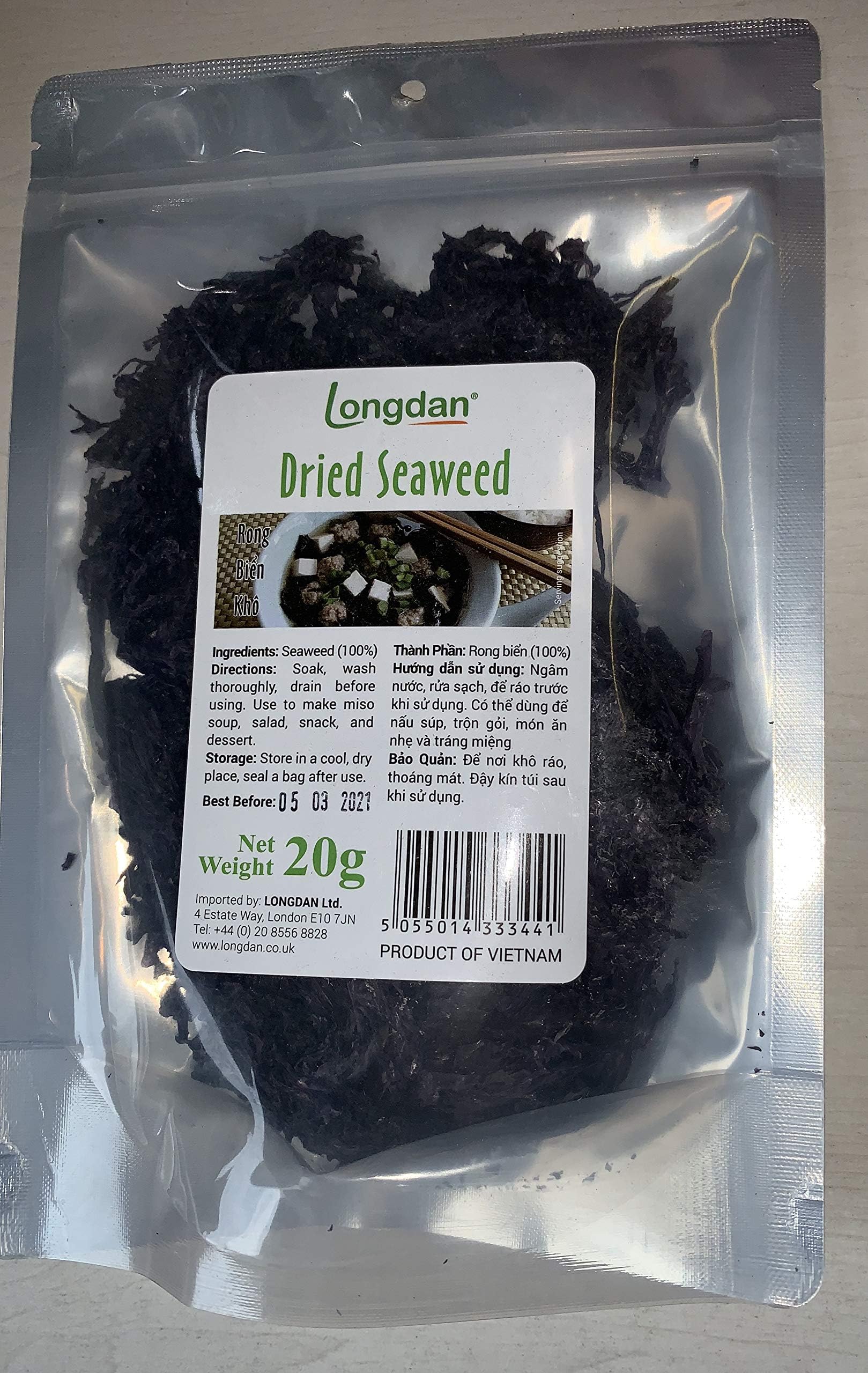 Longdan Vegan Dried Seaweed 20g