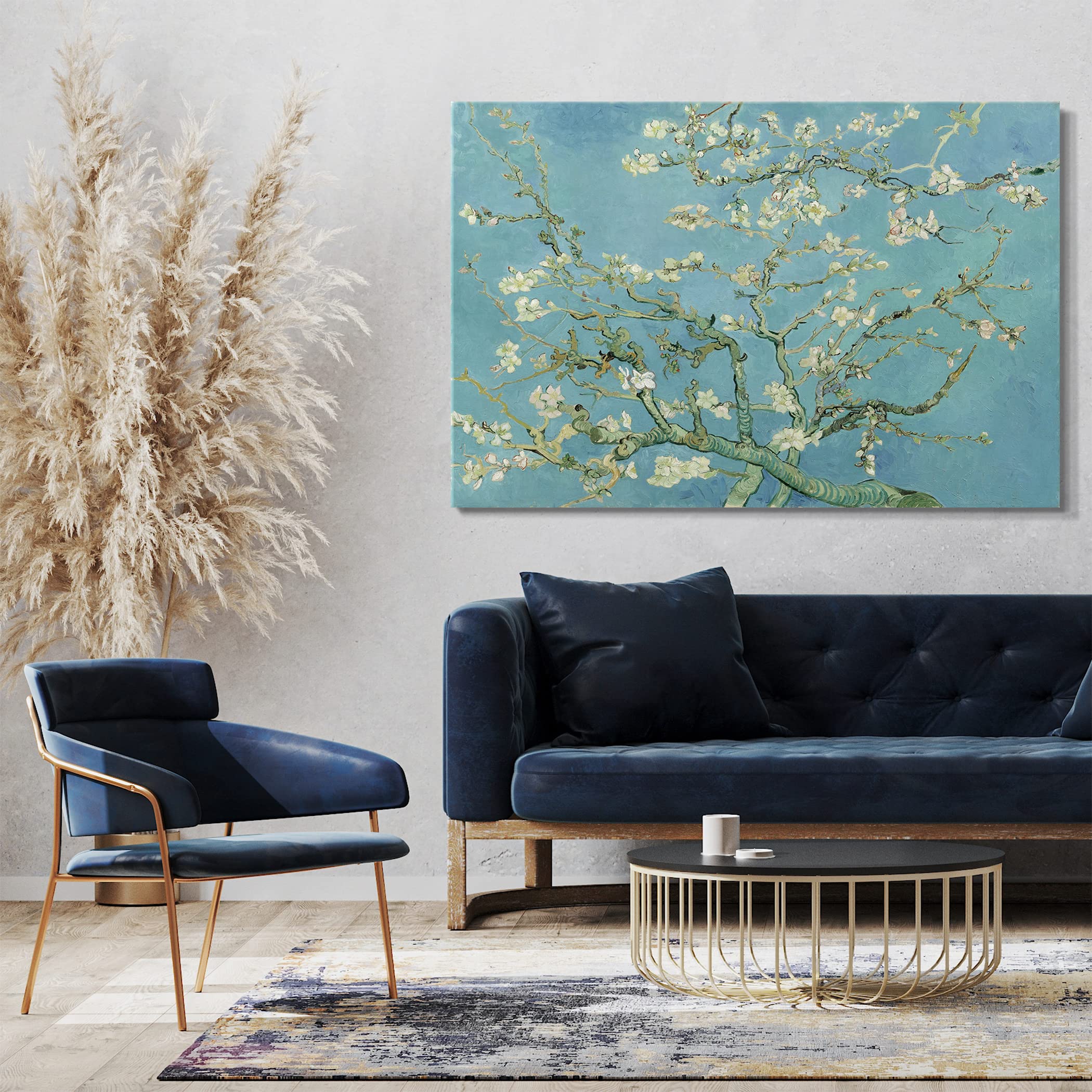 Printed Paintings Impression sur Toile (60x40cm): Vincent Van Gogh - Branche d'amandier (1890)