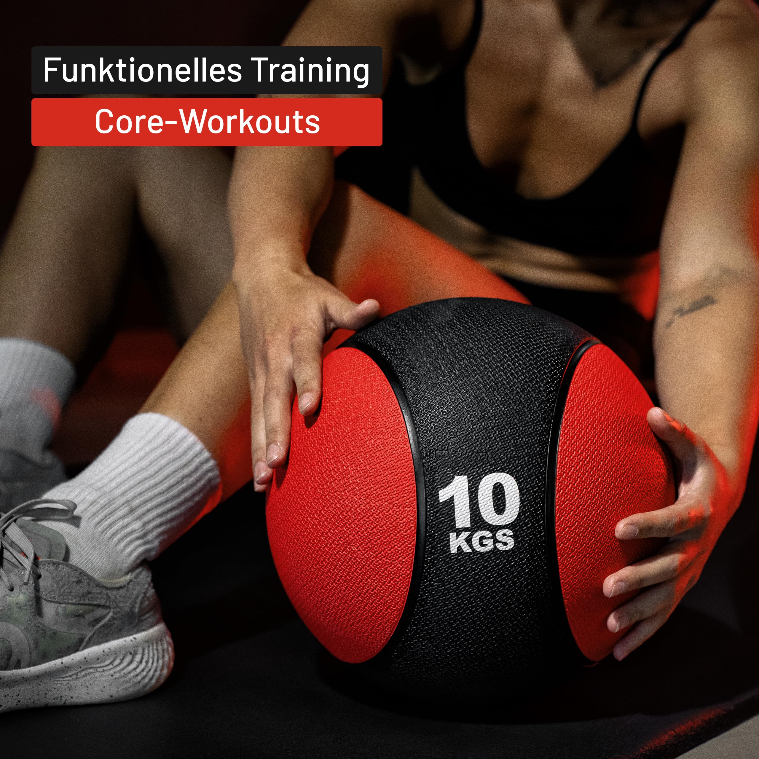Gorilla Sports® Medecine Ball - Individuel/Ensemble 1kg, 2kg, 3kg, 4kg, 5kg, 6kg, 7kg, 8kg, 9kg, 10kg Poids, Antidérapante - Slam Ball, Balles de Poids, Musculation, pour Fitness, Gym, Entraînement