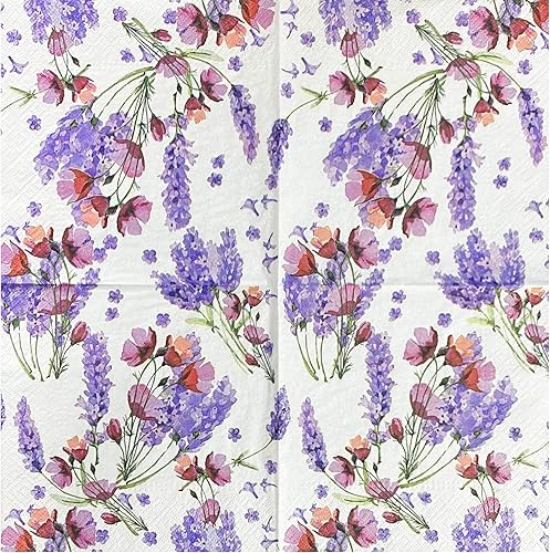 Miniatura 9 de Servilletas de papel de 20 unidades, 13 x 13 pulgadas, servilletas de papel de 3 capas para arte, cena y fiesta, servilletas desechables decorativas