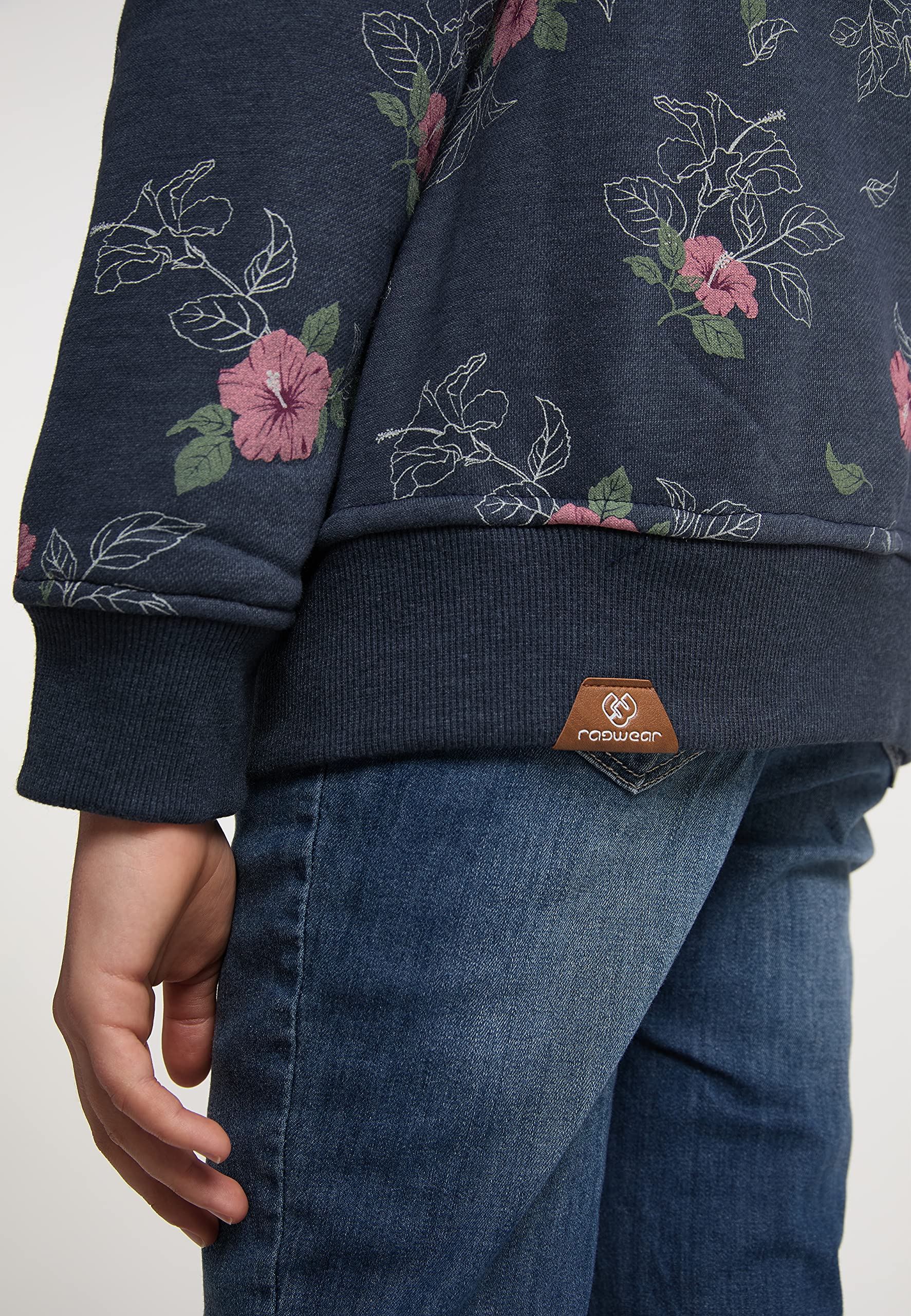 Ragwear THEA Flowers Zip Sudaderas para niña 100% vegana Streetwear