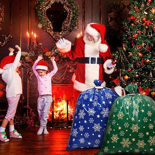 Miniatura 2 de Abbylike 16 bolsas de regalo de Navidad extra grandes de 44 x 36 pulgadas, bolsas gigantes de gran tamaño con etiquetas para regalos navideños,