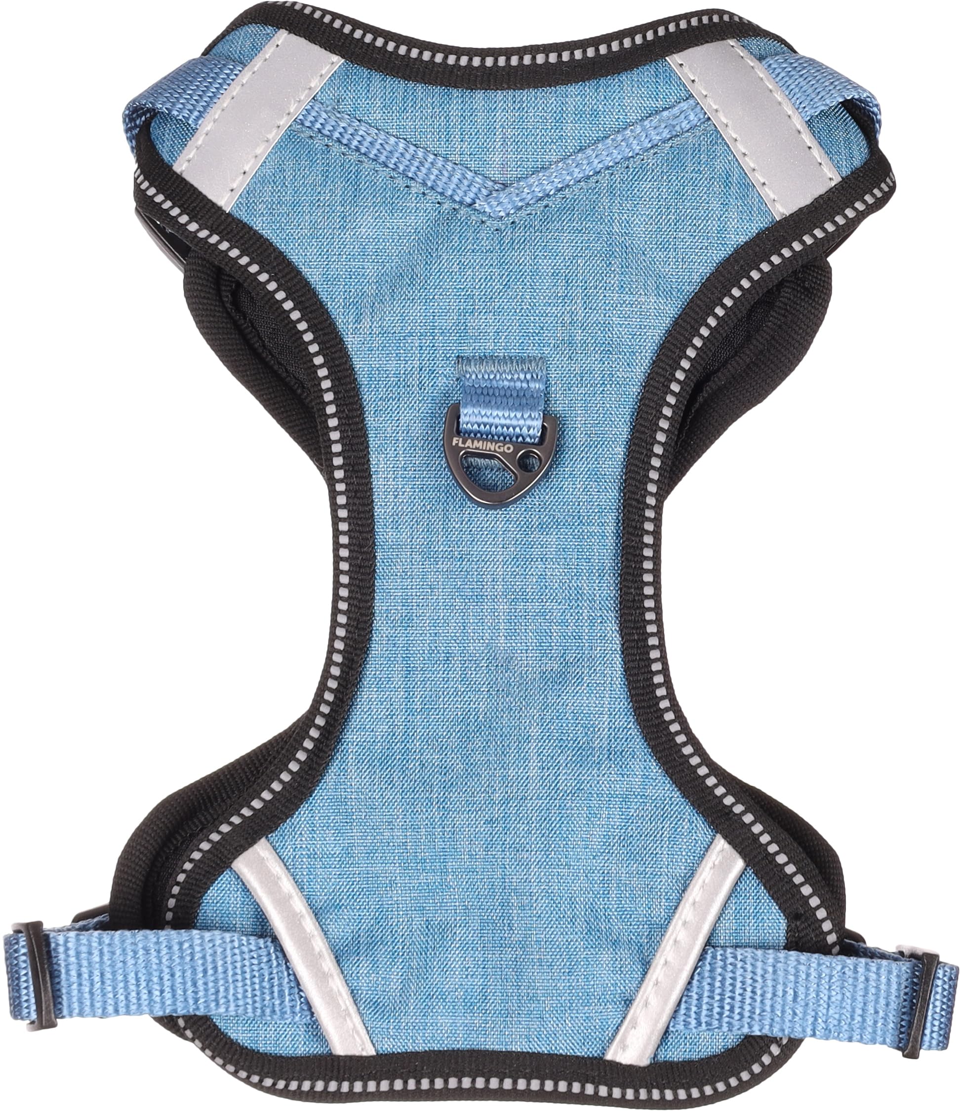 Arnés Flamingo Heron S azul ajustable 34-41cm cinta 15mm para cachorros