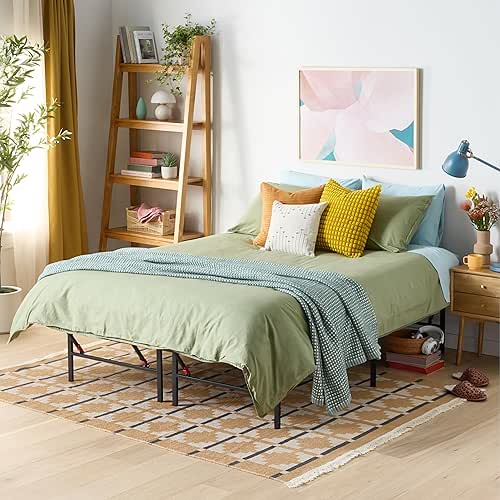 Amazon Basics Bed Frame with Storage, Foldable Metal Platform, Sturdy