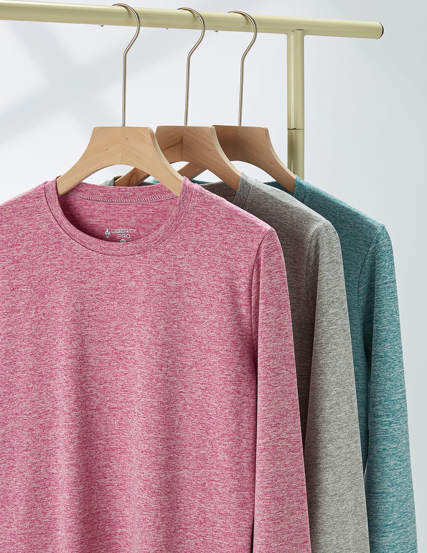 3er-Pack: Langarm-Shirts für Jugendliche, Mädchen, aktive Passform, athletische Performance-Kleidung, Kinder, Teenager, Sport-T-Shirts mit Daumenlöchern